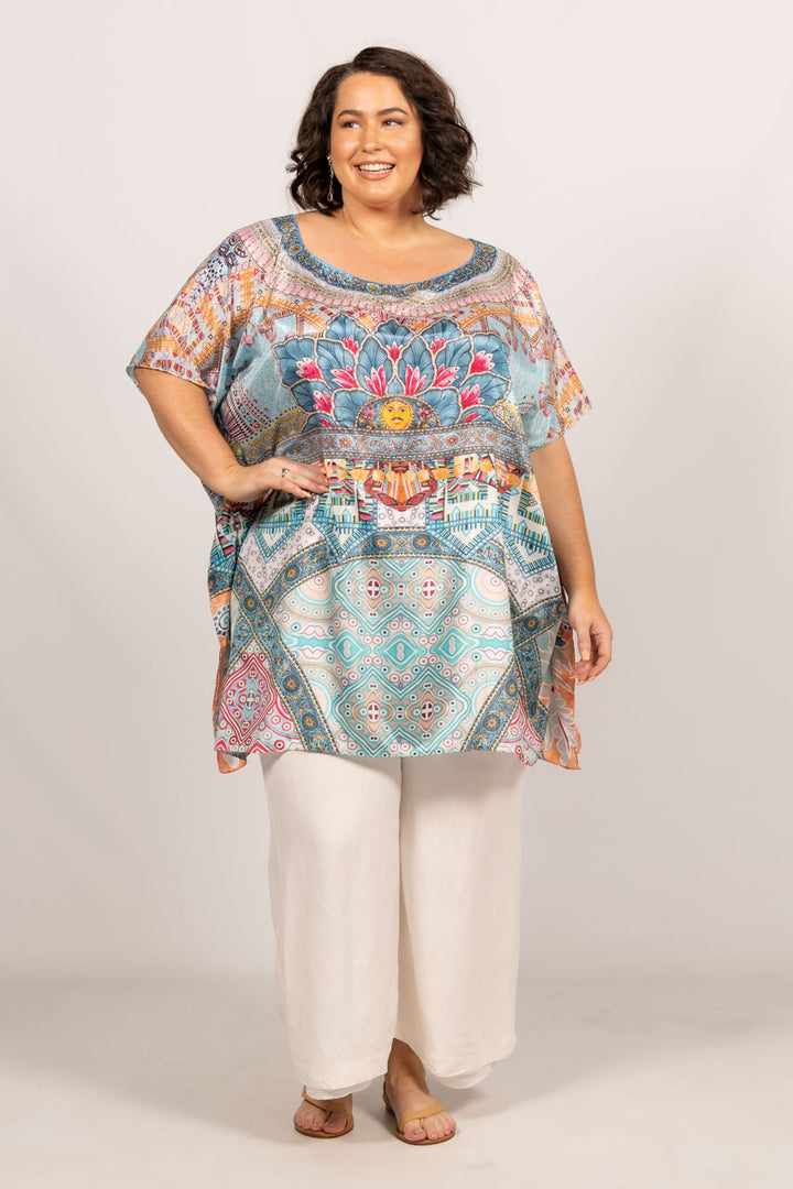 Diaz Embellished Kaftan - Short