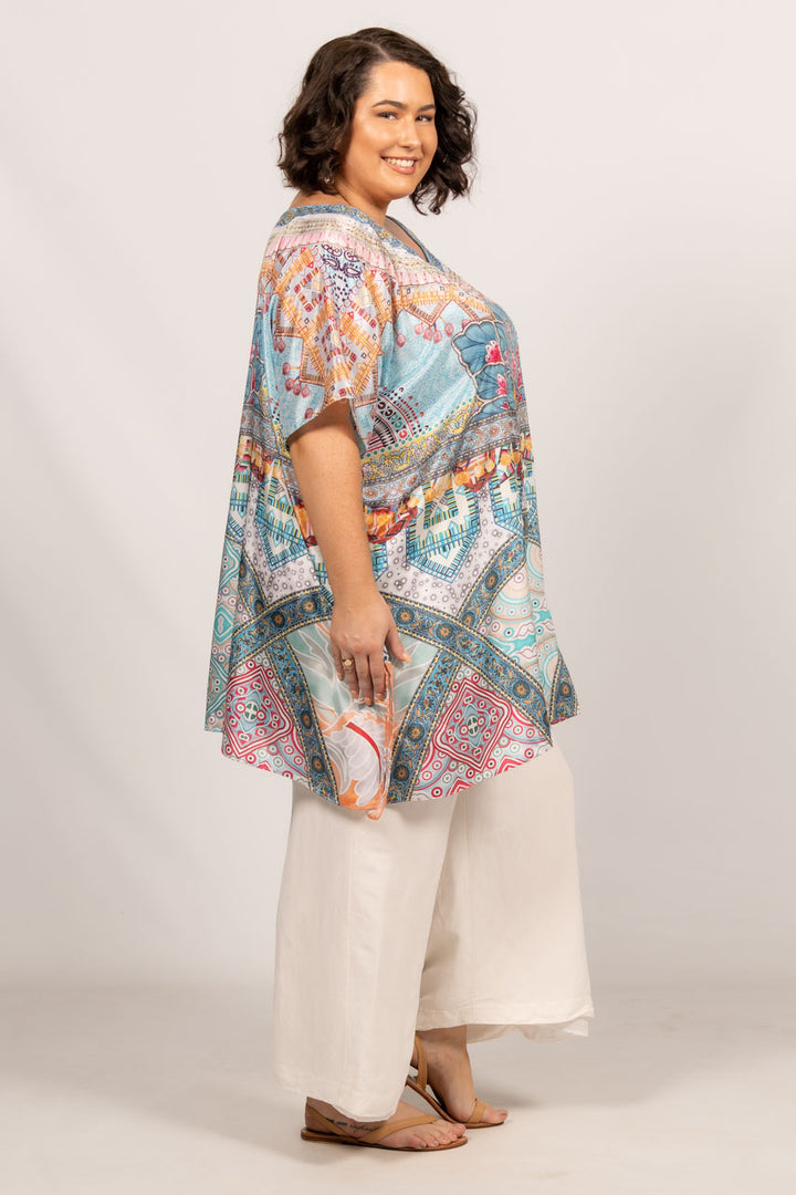 Diaz Embellished Kaftan - Short