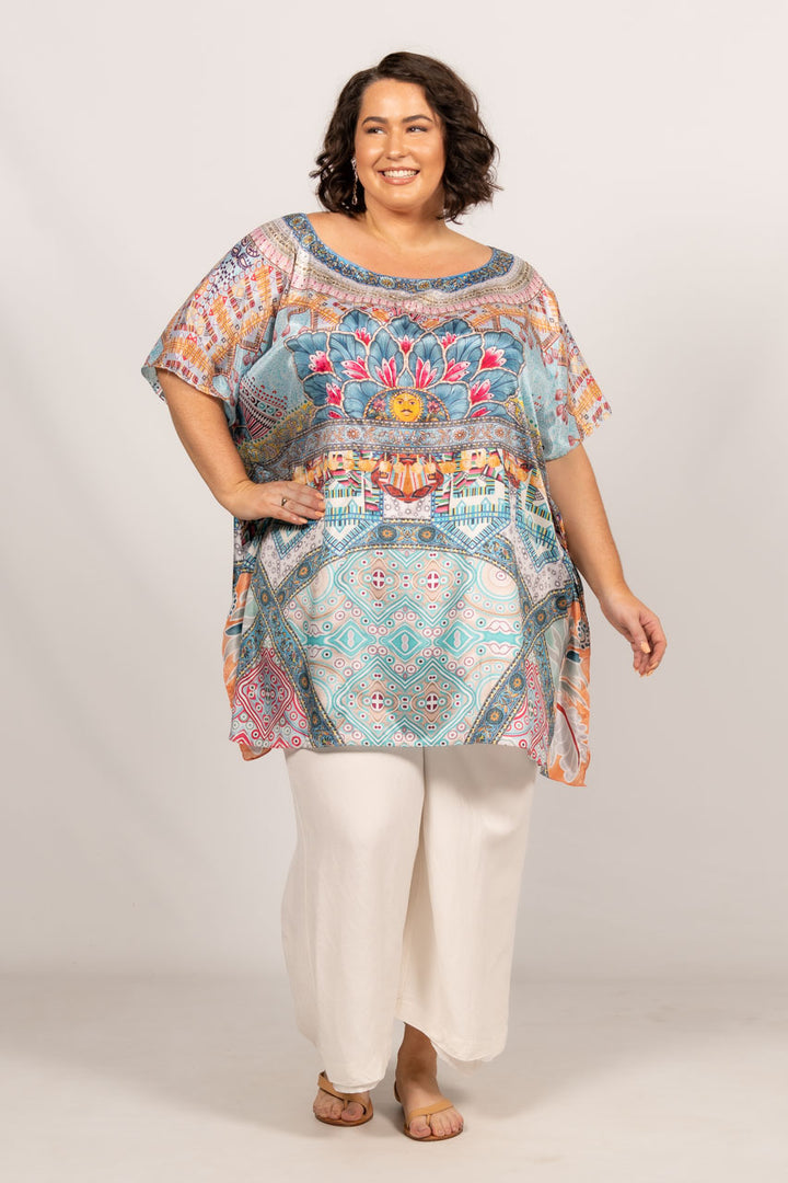 Diaz Embellished Kaftan - Short