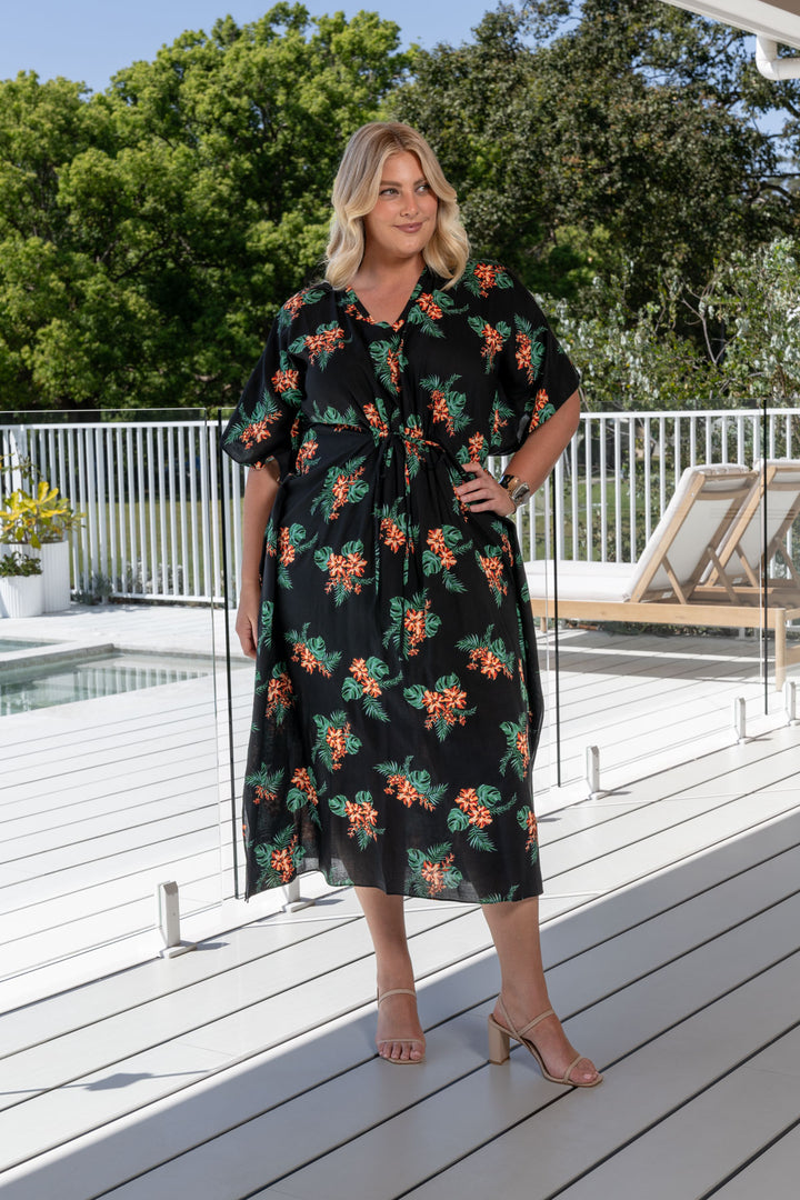 Tallulah Kaftan Dress - Hibiscus