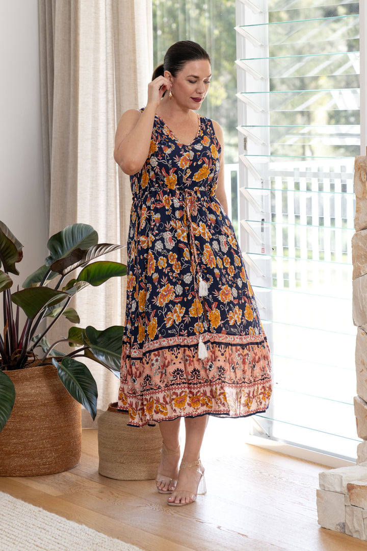 Anouk Midi Dress - Navy Floral