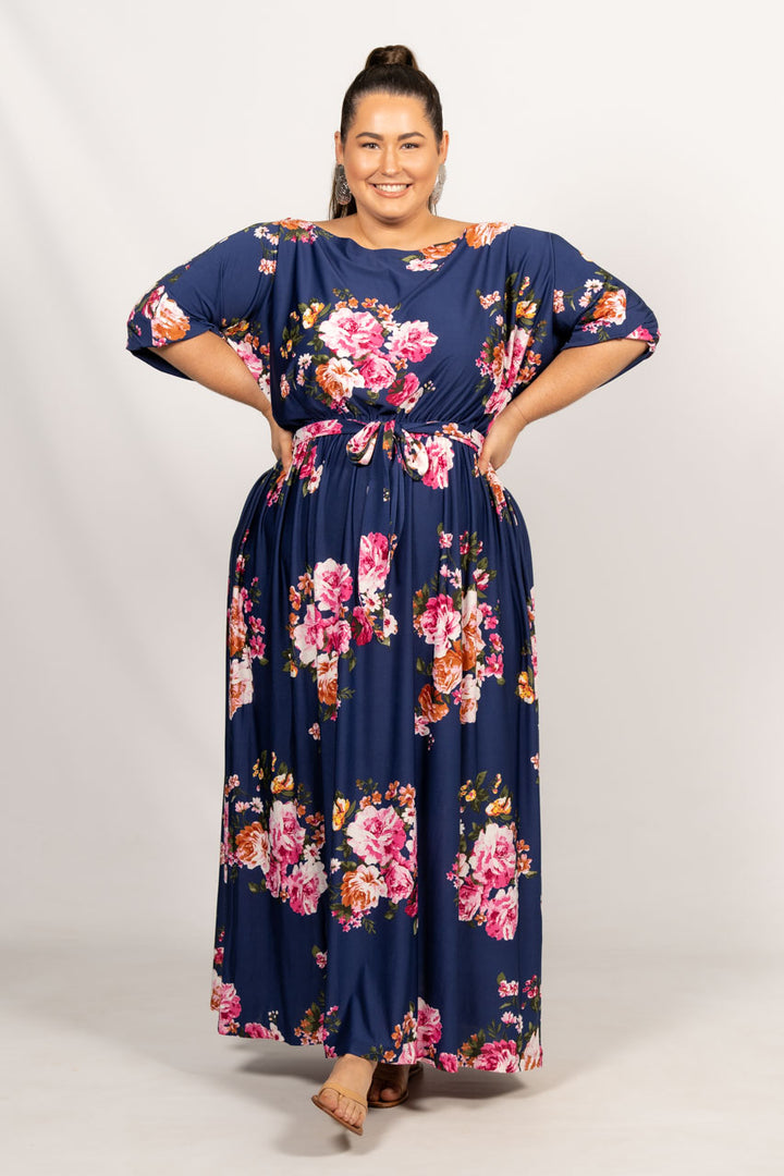Cora Maxi Dress - Navy Floral