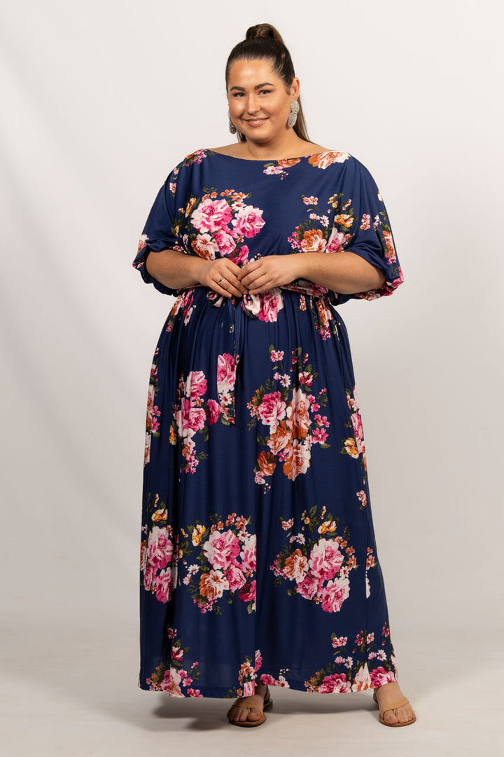 Cora Maxi Dress - Navy Floral