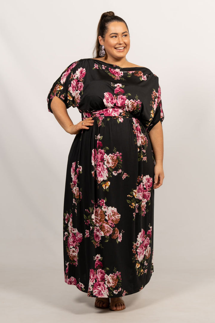 Alexa Maxi Dress - Black Floral