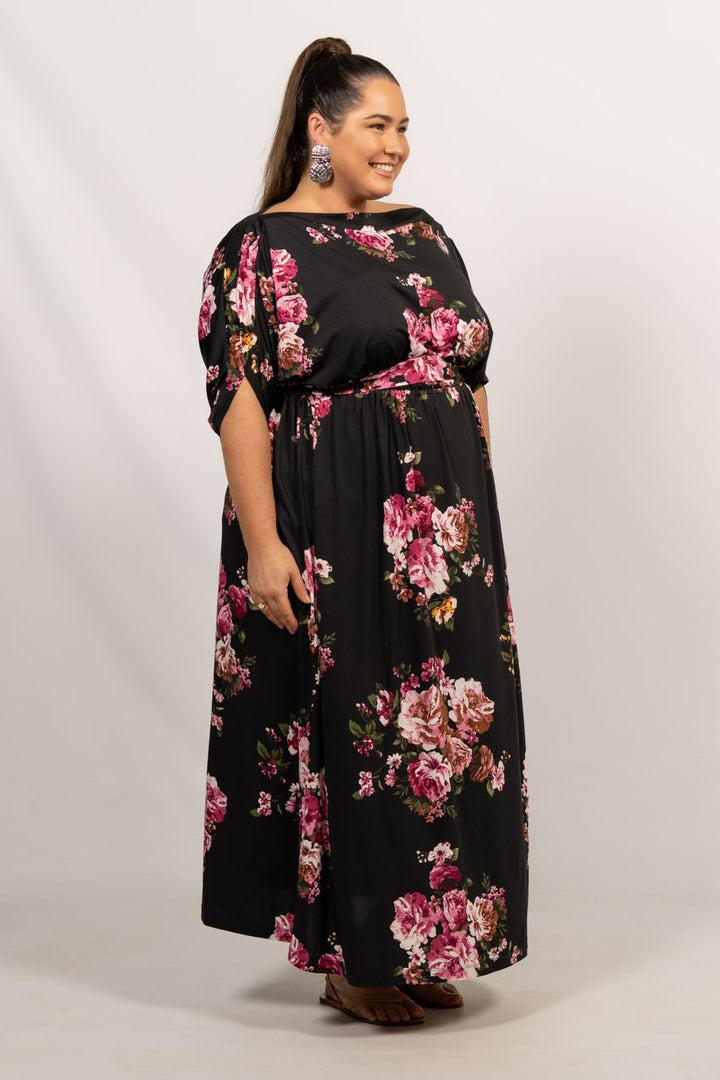 Alexa Maxi Dress - Black Floral