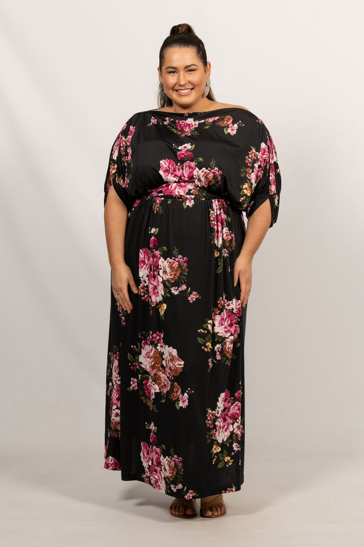 Alexa Maxi Dress - Black Floral