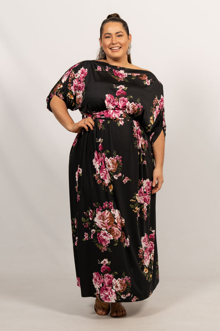 Alexa Maxi Dress - Black Floral