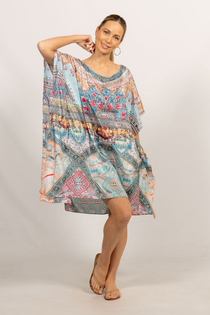 Diaz Embellished Kaftan - Short