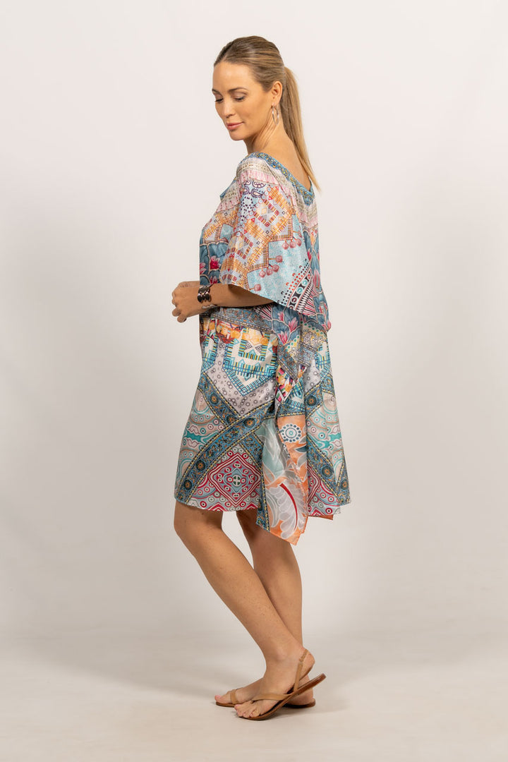 Diaz Embellished Kaftan - Short