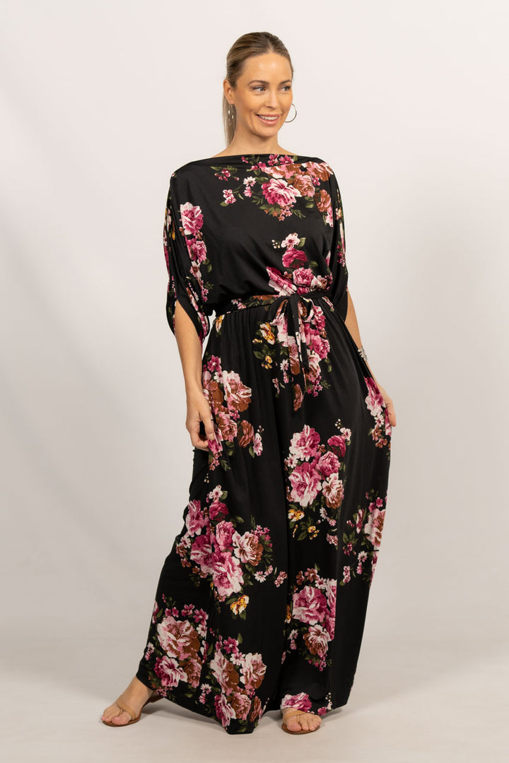 Alexa Maxi Dress - Black Floral