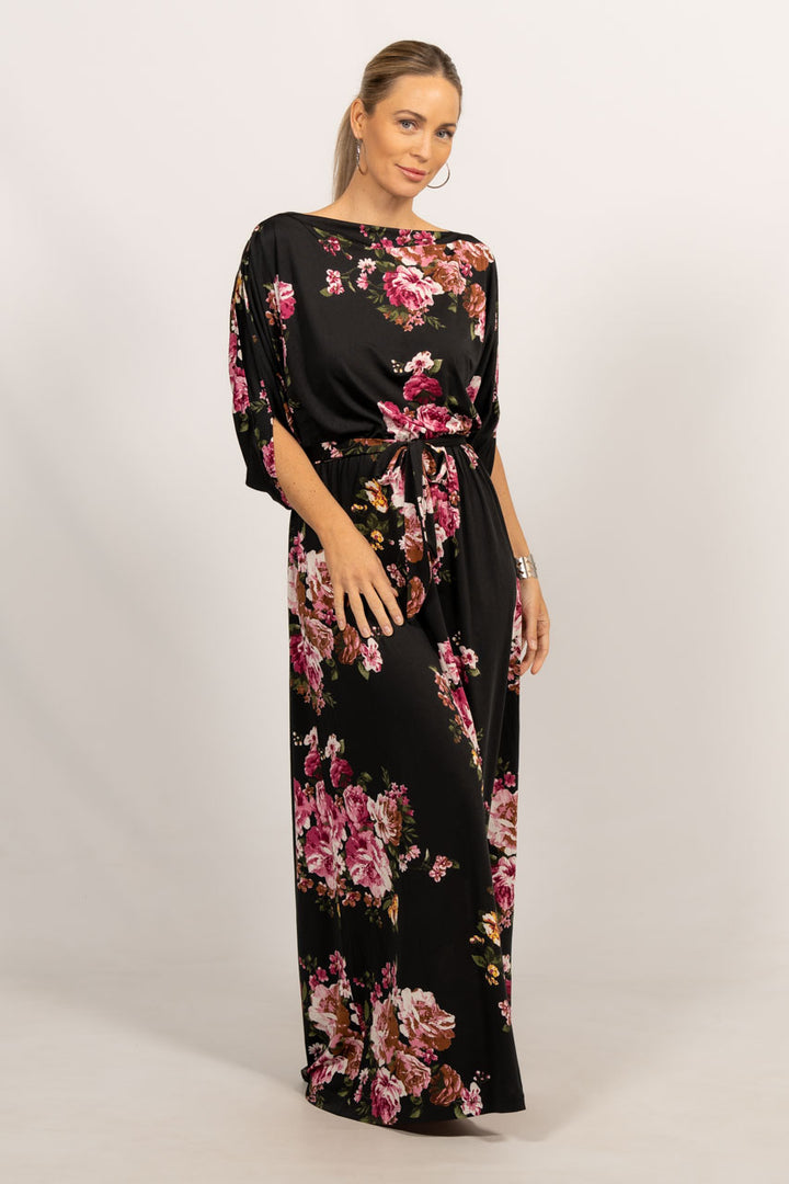Alexa Maxi Dress - Black Floral