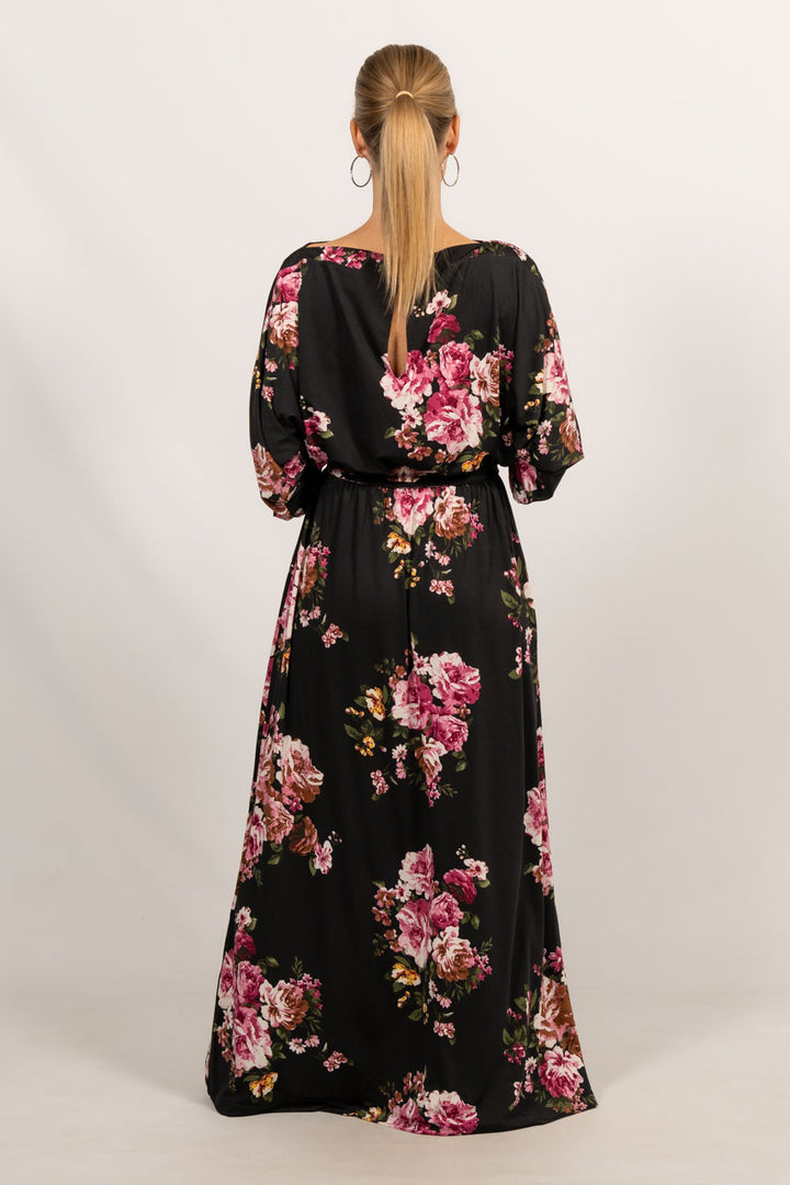 Alexa Maxi Dress - Black Floral