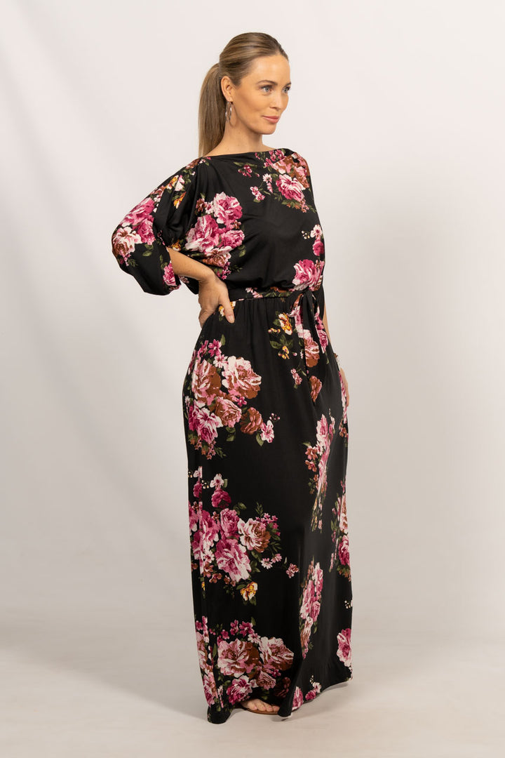 Alexa Maxi Dress - Black Floral