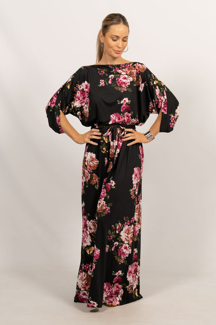 Alexa Maxi Dress - Black Floral