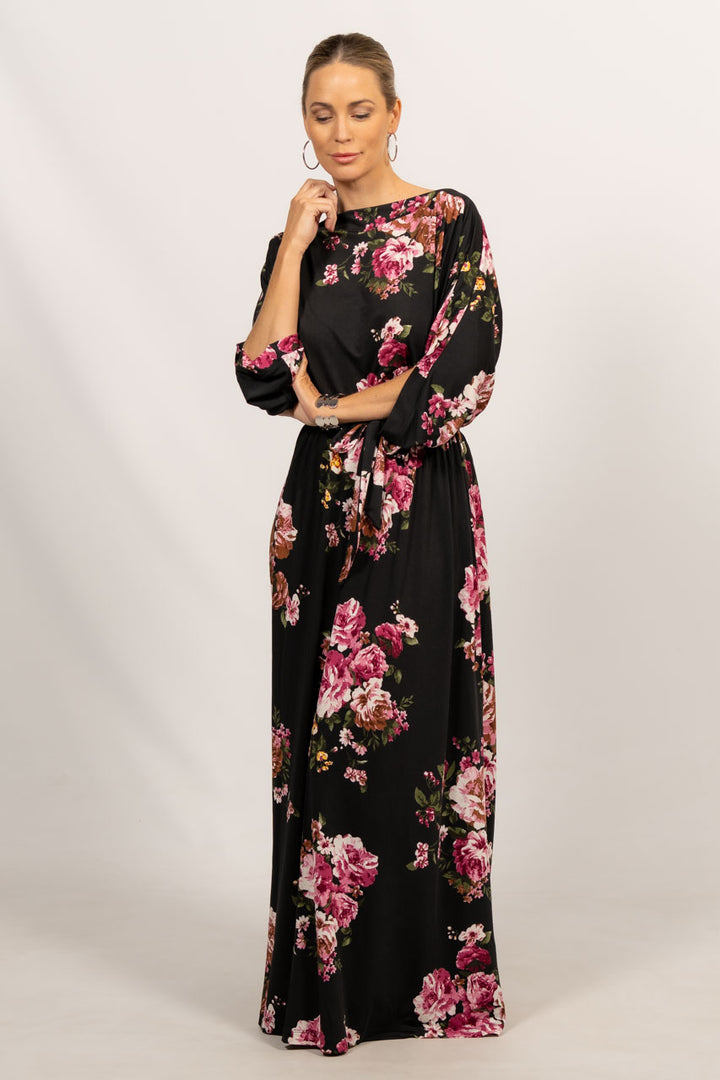 Alexa Maxi Dress - Black Floral