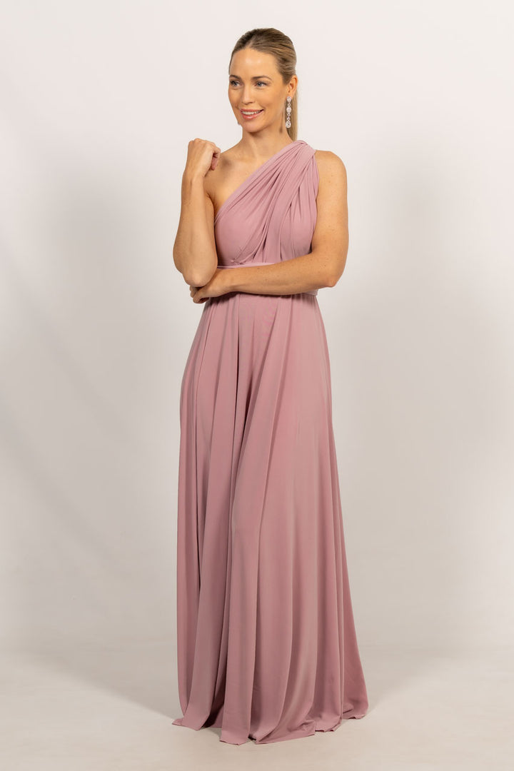 Multi Way Wrap Maxi Dress - Dusty Pink