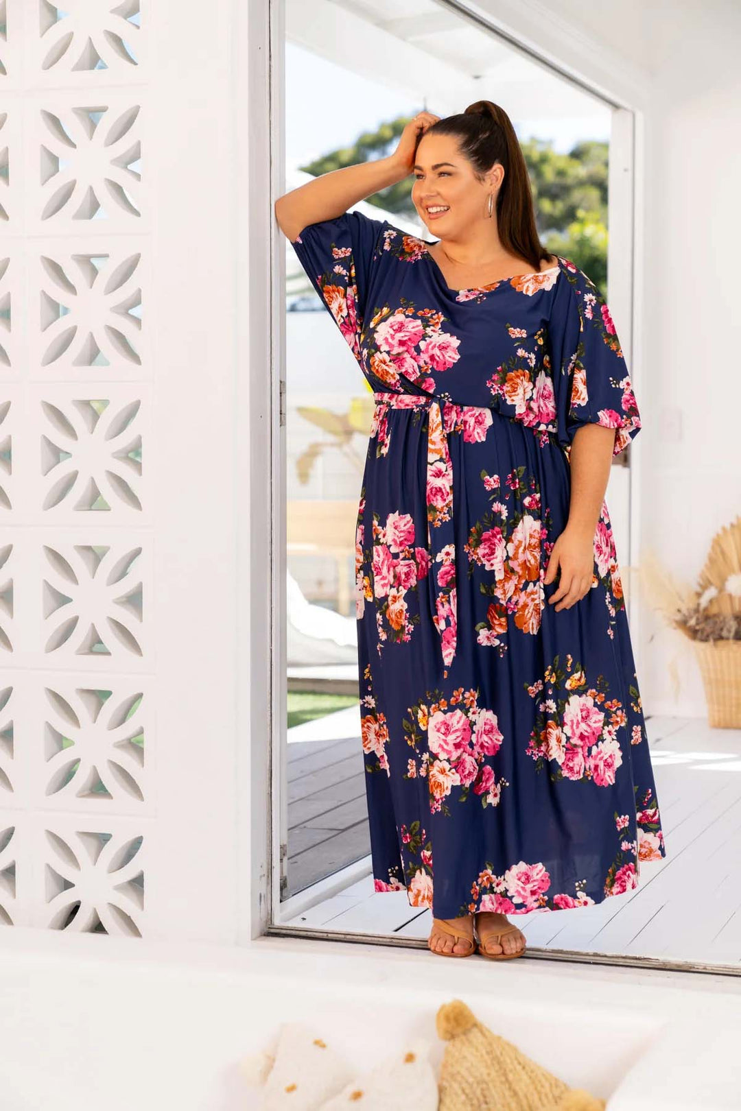 Cora Maxi Dress - Navy Floral