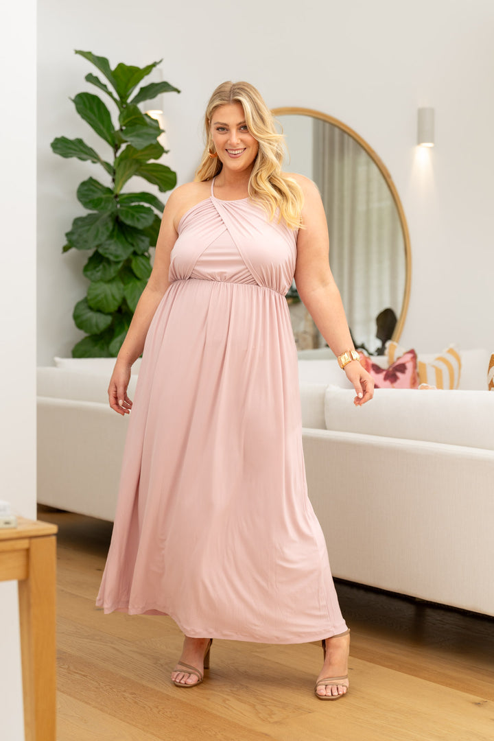 Isabella Maxi Dress - Baby Pink