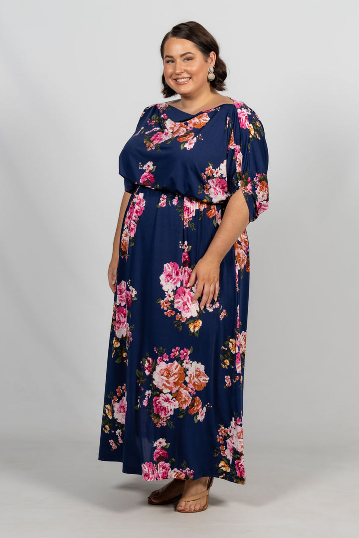 Alexa Maxi Dress - Navy Floral / LAST ONE!