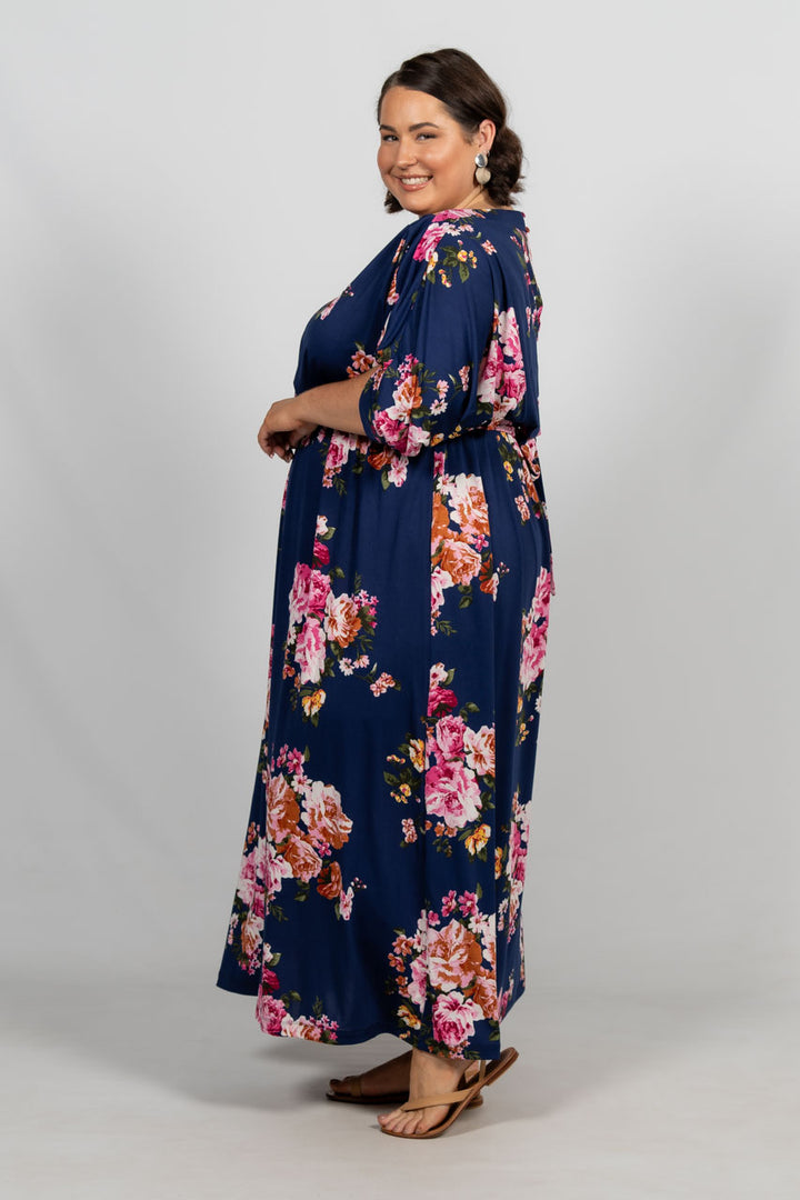 Alexa Maxi Dress - Navy Floral / LAST ONE!
