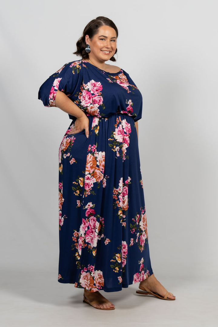 Alexa Maxi Dress - Navy Floral / LAST ONE!
