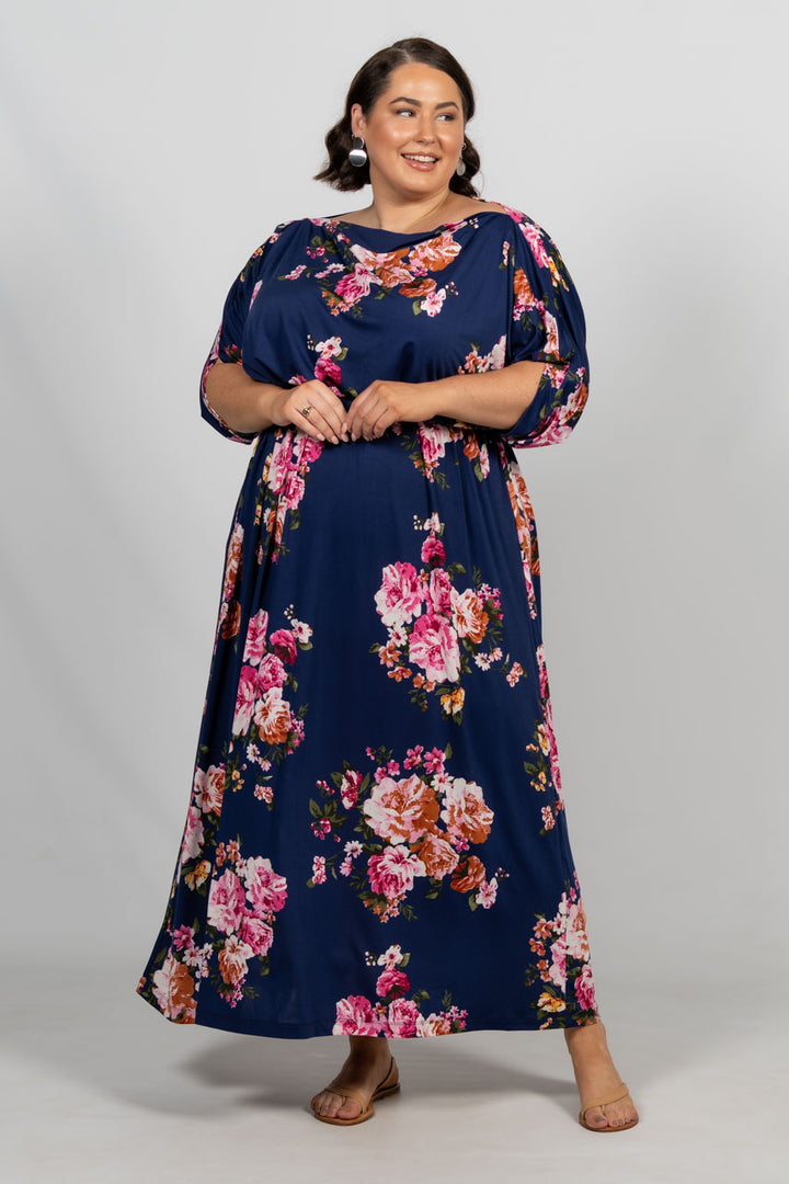Alexa Maxi Dress - Navy Floral / LAST ONE!
