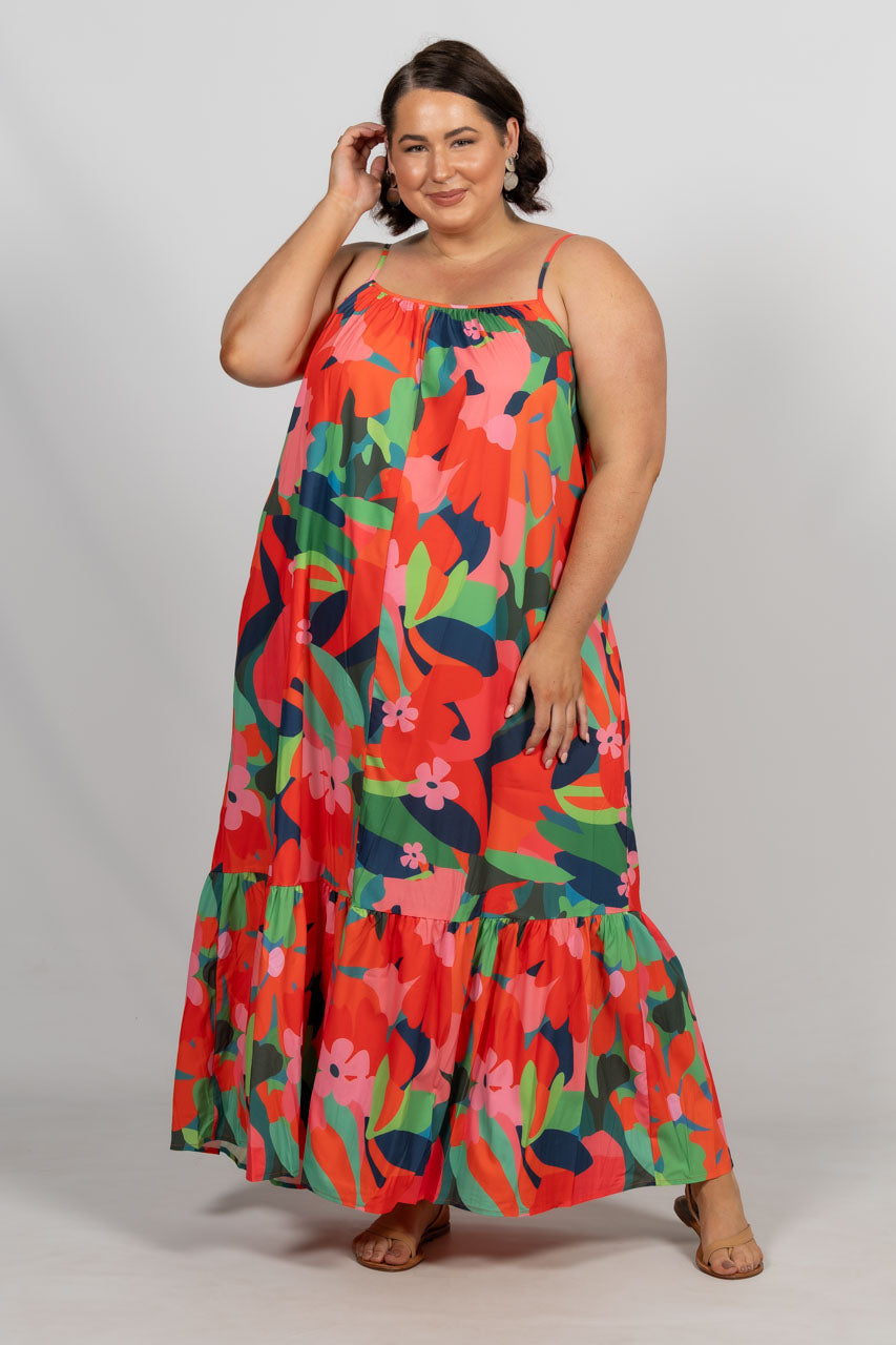 Barbados Maxi Dress - Red Floral / ONLY 2 LEFT!