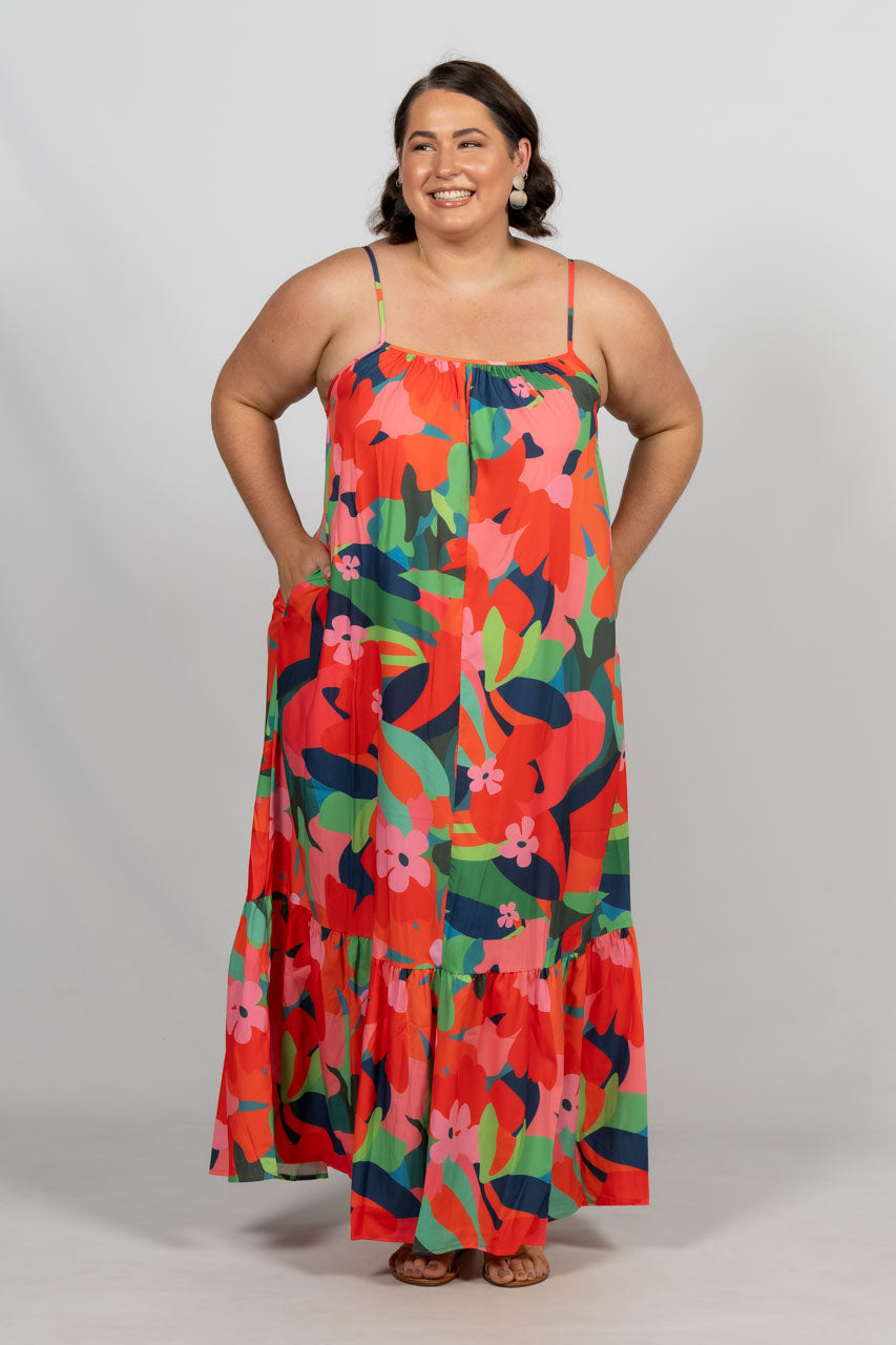 Barbados Maxi Dress - Red Floral / ONLY 2 LEFT!