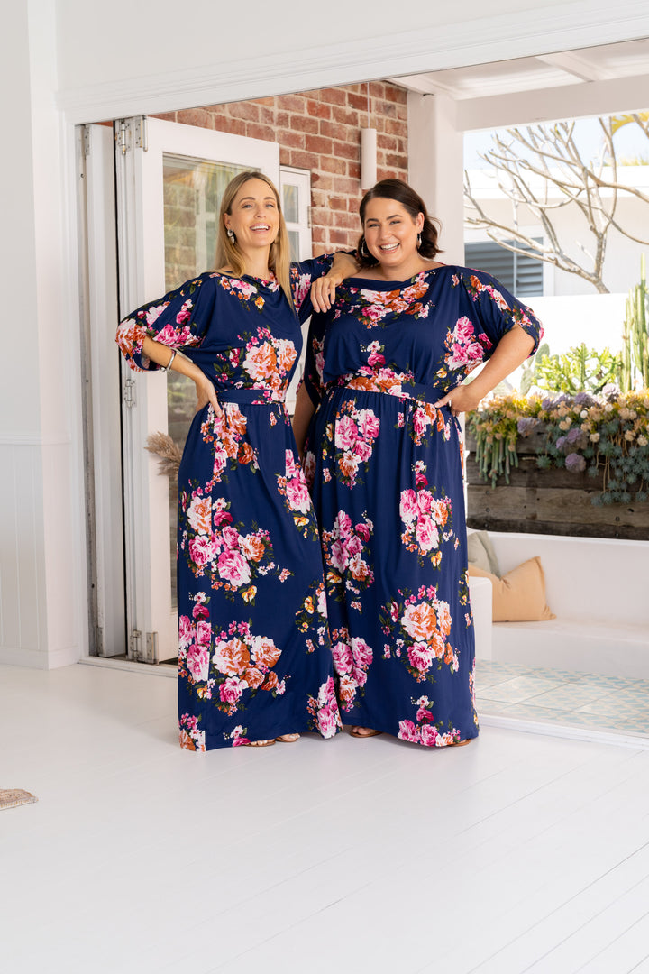 Alexa Maxi Dress - Navy Floral / LAST ONE!