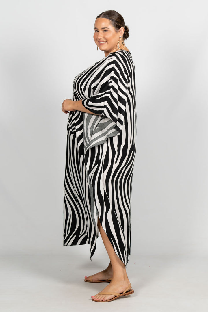 Jaya Kaftan Dress - Zebra