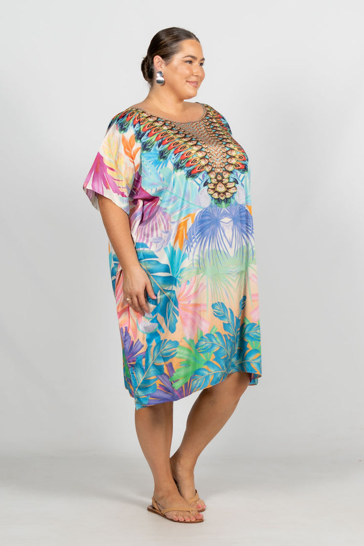 Thea Embellished Kaftan - Knee Length