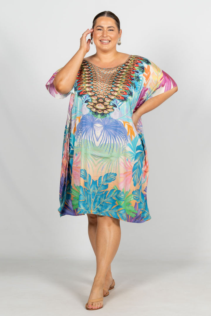 Thea Embellished Kaftan - Knee Length