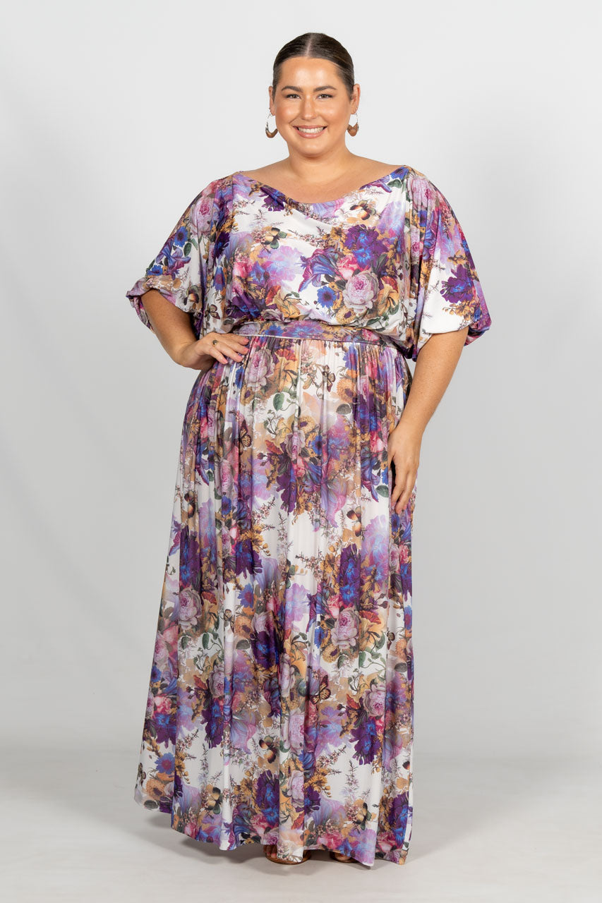 Cora Maxi Dress - Purple Floral