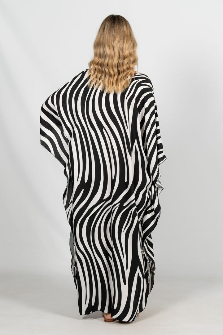 Jaya Kaftan Dress - Zebra