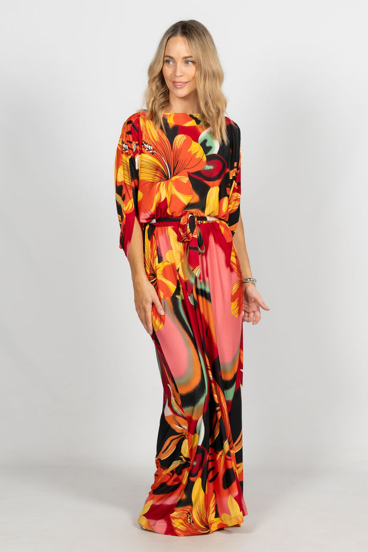 Alexa Maxi Dress - Orange Hibiscus