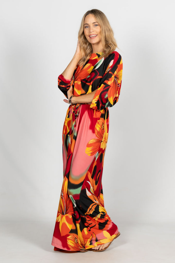 Alexa Maxi Dress - Orange Hibiscus