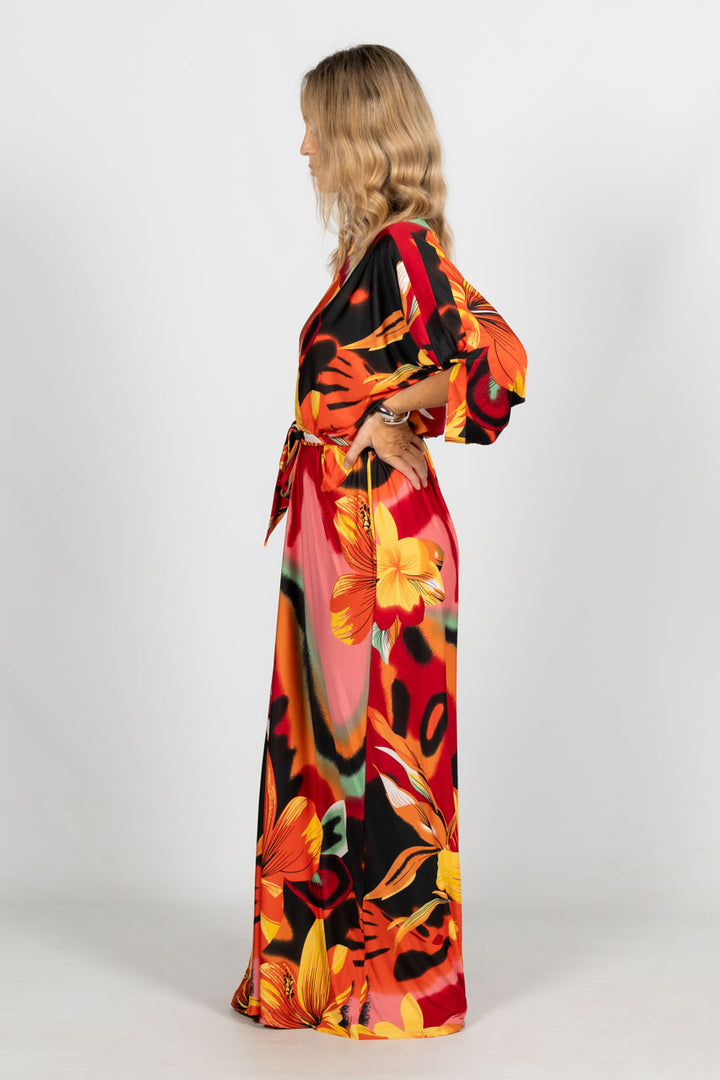 Alexa Maxi Dress - Orange Hibiscus