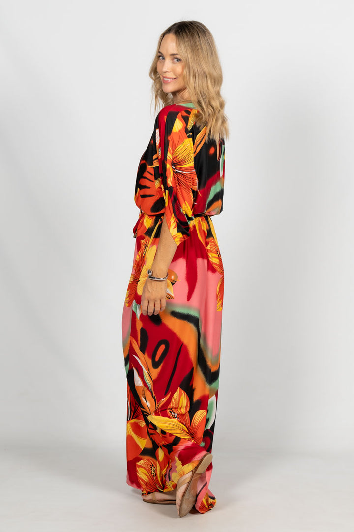 Alexa Maxi Dress - Orange Hibiscus