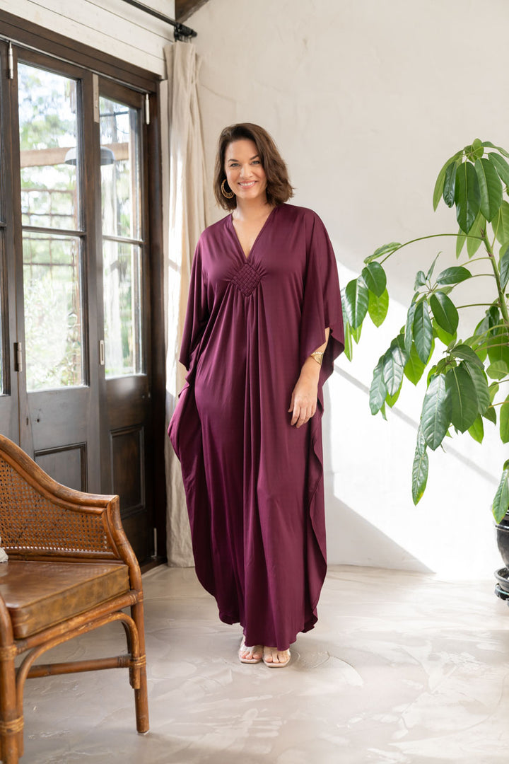 Keira Kaftan Dress - Mulberry