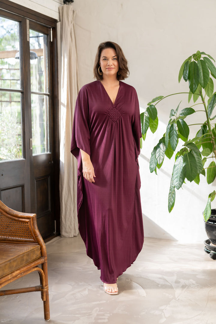 Keira Kaftan Dress - Mulberry