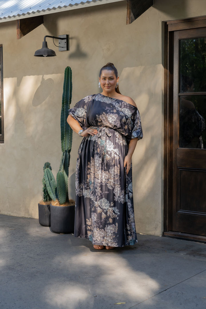 Cora Maxi Dress - Black Floral