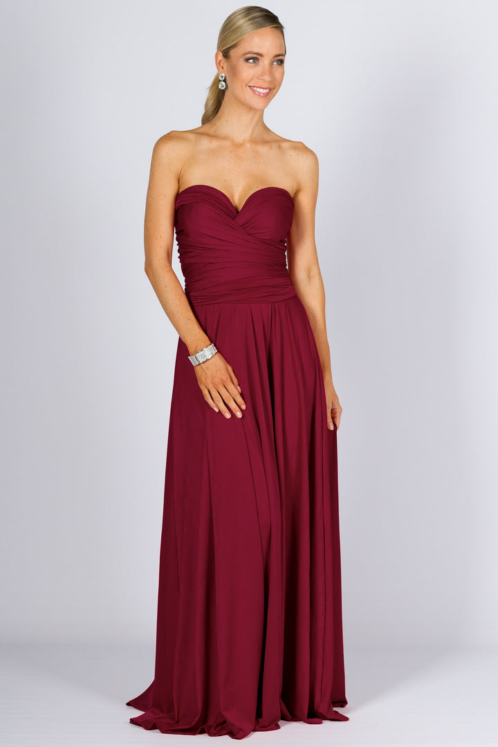Bridesmaids Etc. Multi Way Wrap Maxi - Burgundy