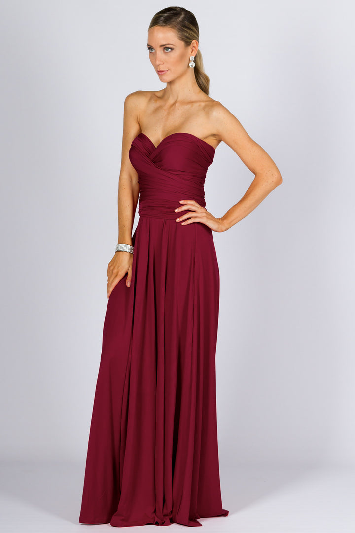 Bridesmaids Etc. Multi Way Wrap Maxi - Burgundy