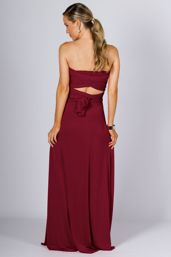 Bridesmaids Etc. Multi Way Wrap Maxi - Burgundy