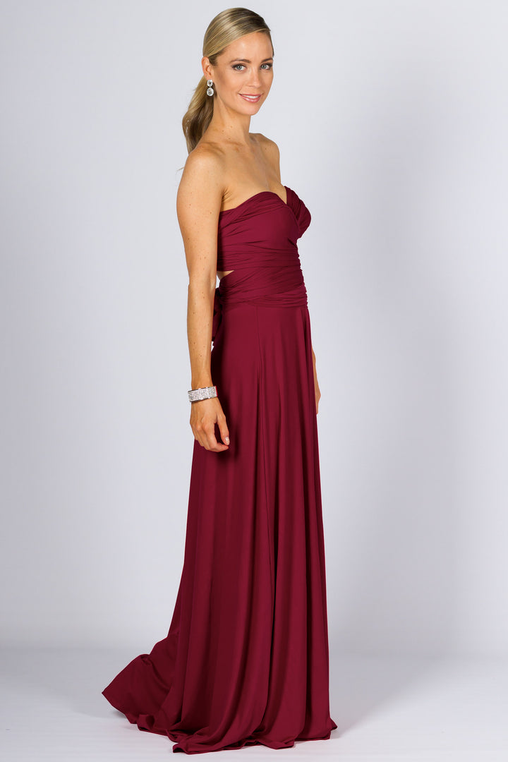 Bridesmaids Etc. Multi Way Wrap Maxi - Burgundy