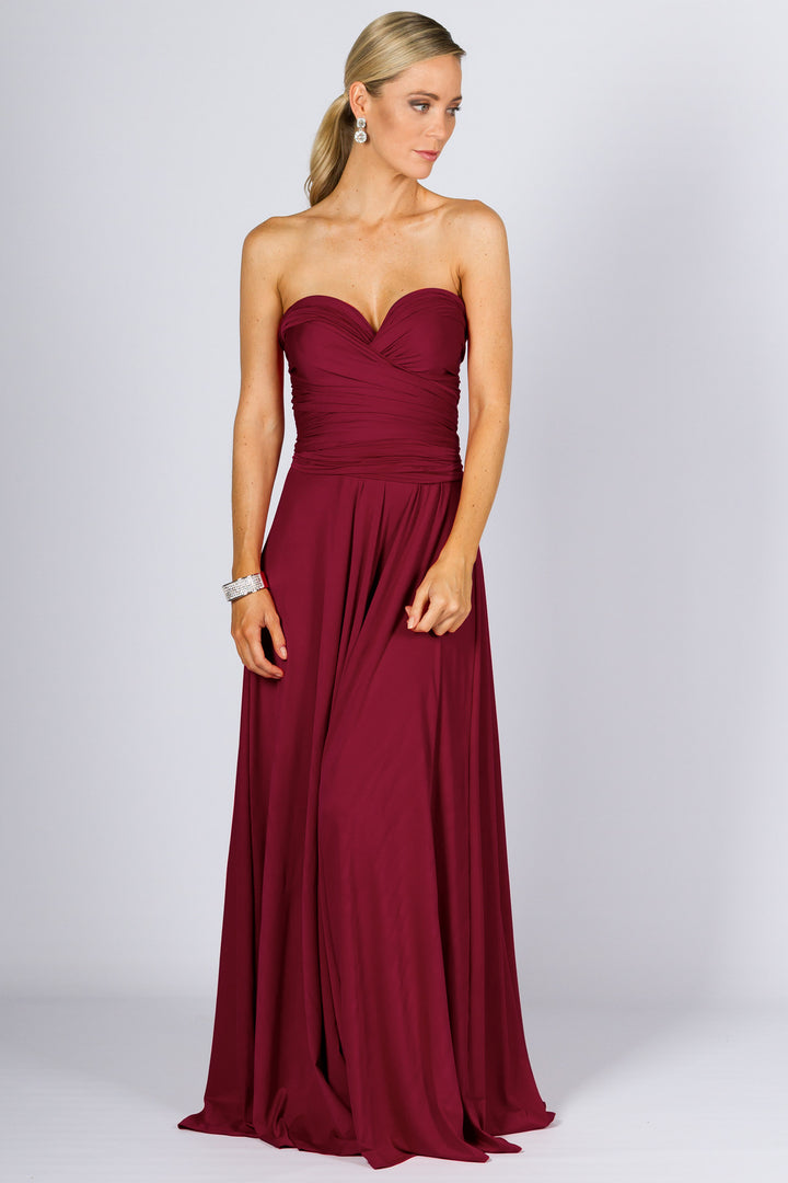 Bridesmaids Etc. Multi Way Wrap Maxi - Burgundy