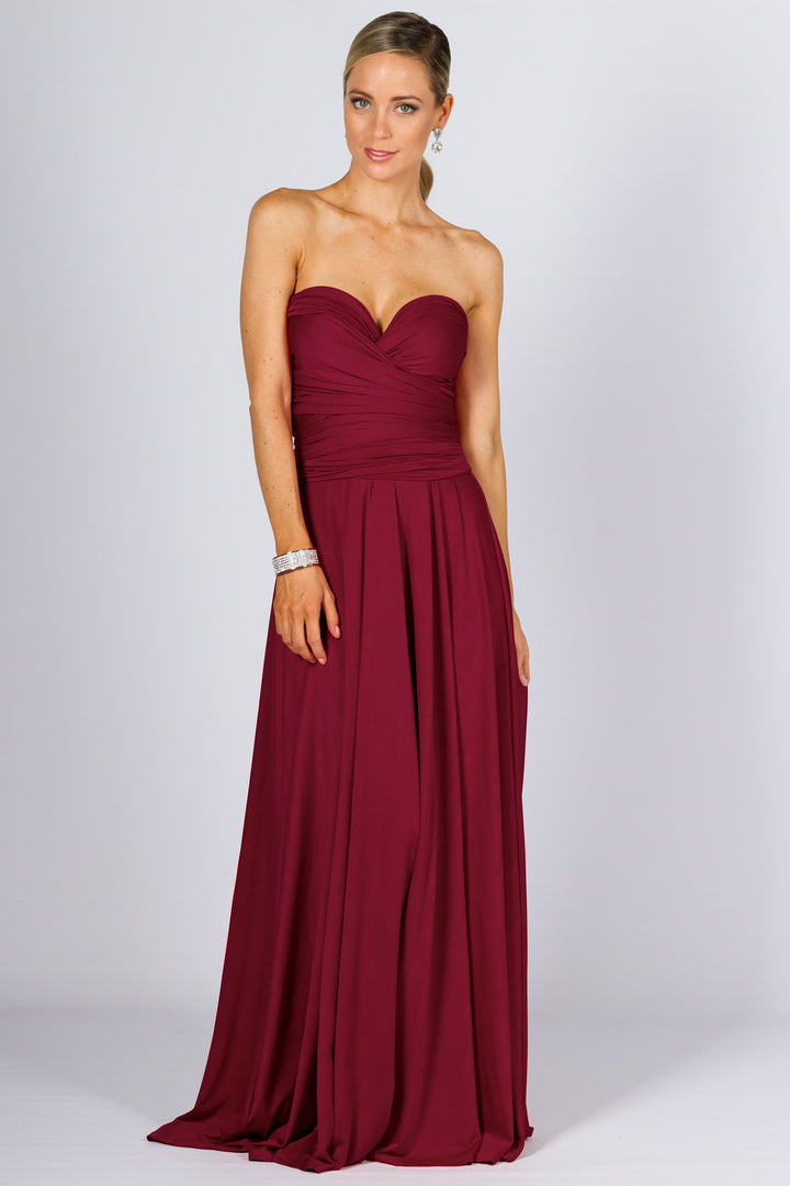 Bridesmaids Etc. Multi Way Wrap Maxi - Burgundy