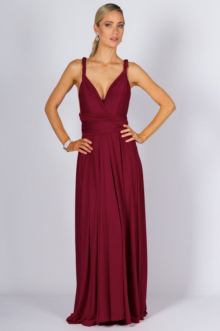 Bridesmaids Etc. Multi Way Wrap Maxi - Burgundy