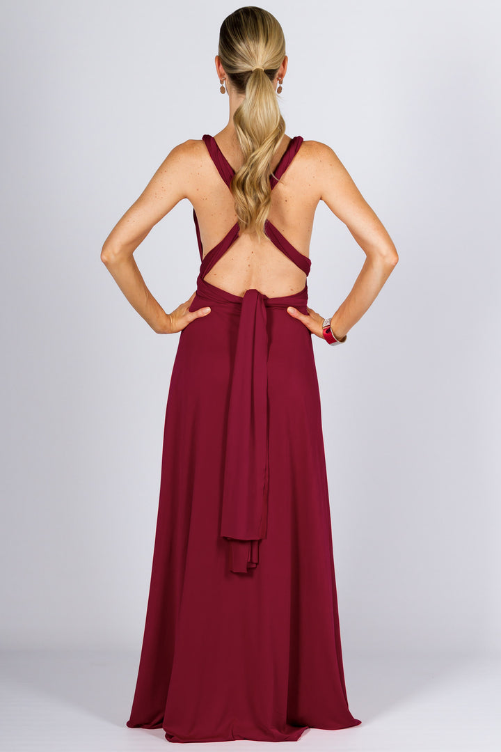 Bridesmaids Etc. Multi Way Wrap Maxi - Burgundy