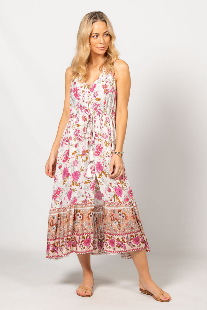 Anouk Midi Dress - Pink Floral